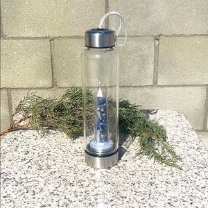 Natural Stone -Infused Water Bottle (Blue Quartz)